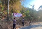 Polres Blitar Kota Edukasi Warga dan Pasang Banner Cegah Karhutla di Lereng Gunung Pegat