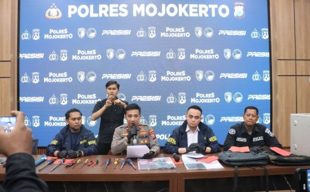 Polres Mojokerto Amankan 3 Tersangka Pencurian Brankas isi Rp.1,4 Miliar Milik Kampus UAC Pacet